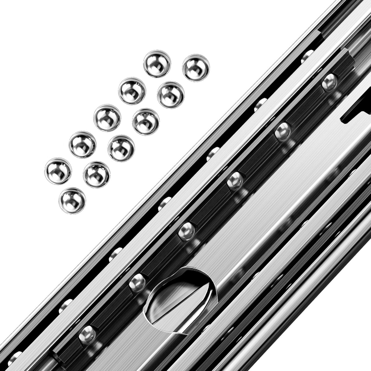 1 Pair Full Extension Drawer Slides 48 in, 500 lbs Load Capacity Locking Drawer Slides, Ball Bearing with Lock Side Mount Drawer Slide Rail