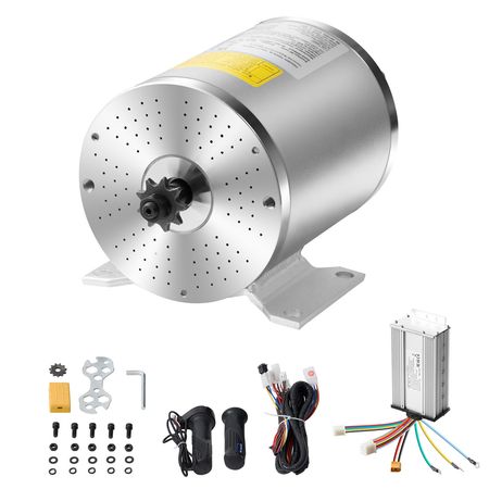 1800W Electric Brushless DC Motor Kit - 48V 4500rpm Motor with Upgraded Speed Controller, Throttle Grip Kit for Go Karts E-Bike Motorcycle Scooter
