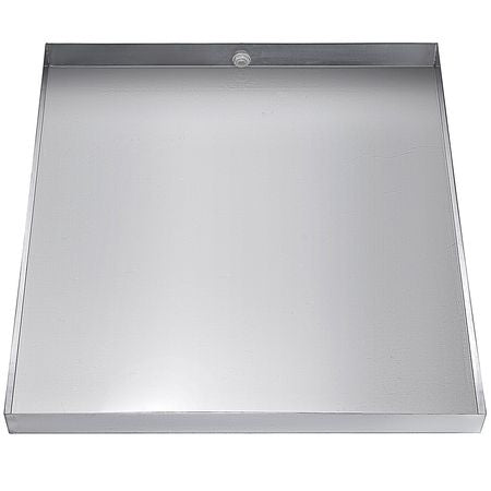 27 x 25 x 2.5 Inch Washing Machine Pan 304 Stainless Steel Washing Machine Drain Pan 18 GA Thickness Heavy Duty Compact Washer Drip Tray with Drain Hole & Hose Adapter