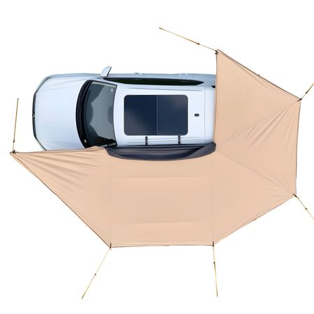 270 Degree Awning with Bulit-in LED Lights, 133 sq.ft Driver Side Vehicle Awning, Waterproof UV50+ Car Side Awnings, All-Weather Free-Standing Overland Awnings Car Shelter for SUV Truck Camping