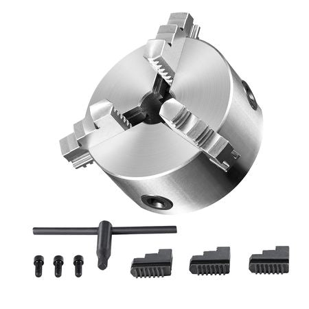 3-Jaw Lathe Chuck, 6'', Self-Centering Lathe Chuck, 0.14- 6.3 in/3.5-160 mm Clamping Range with T-key Fixing Screws Reversible Jaws, for Lathe 3D Printer Machining Center Milling Drilling Machin