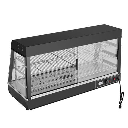 3-Tier Commercial Food Warmer Display, 1500W Food Display Warmer with Light, Adjustable Shelf and Temperature Display, 86-185 F Steam Heating, 180L for Hamburger, Pizza, Bread, Fried Chicken