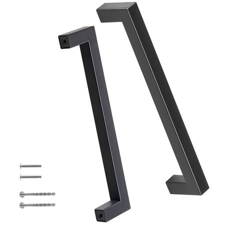 30 Pack Cabinet Pulls, 5.03in / 128mm Center to Center Slim Square Kitchen Cabinet Drawer, Stainless Steel Modern Kitchen Cupboard Door Handles for Kitchen Bathroom Bar Hardware Matte Black