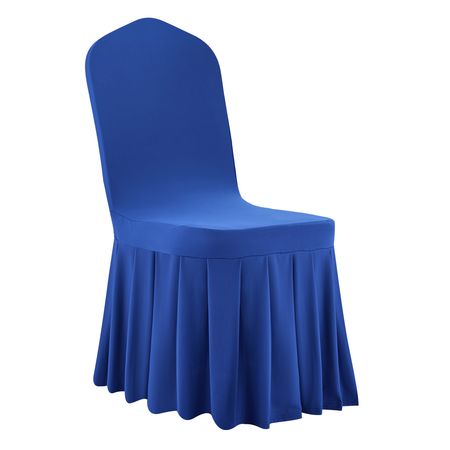 30 Pcs Blue Chair Covers, Polyester Spandex Chair Cover, Stretch Slipcovers for Wedding Party Dining Banquet Flat-Front Chair Covers, Fits Chair Measures up to 20.08 x 17.72 x 37.4 inch