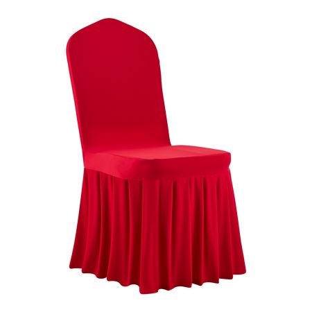 30 Pcs Red Chair Covers, Polyester Spandex Chair Cover, Stretch Slipcovers for Wedding Party Dining Banquet Flat-Front Chair Covers, Fits Chair Measures up to 20.08 x 17.72 x 37.4 inch