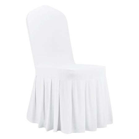 30 Pcs White Chair Covers, Polyester Spandex Chair Cover, Stretch Slipcovers for Wedding Party Dining Banquet Flat-Front Chair Covers, Fits Chair Measures up to 20.08 x 17.72 x 37.4 inch