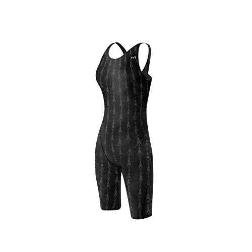 TYR Women's Solid Fusion 2 Open Back Swimsuit - U12 Compliant, Black, 34