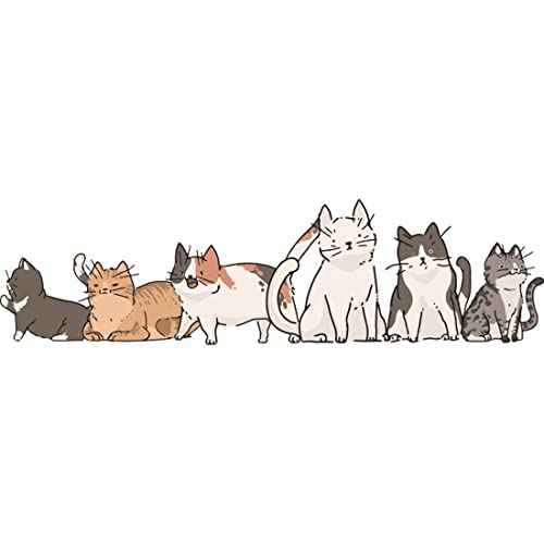 Wall Sticker and Decal, Cats in line