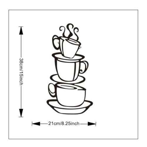 Coffee Cup Double Sided Visual Removable Wall Vinyl Sticker Decals Decor Art Bedroom Design Mural