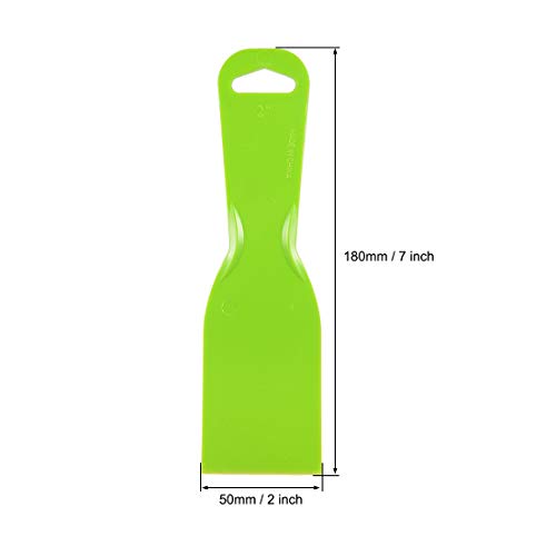 uxcell Putty Scraper 2" Plastic Flexible Putty Knives Disposable Spreader for Taping Drywall Wall Painting Green 5pcs