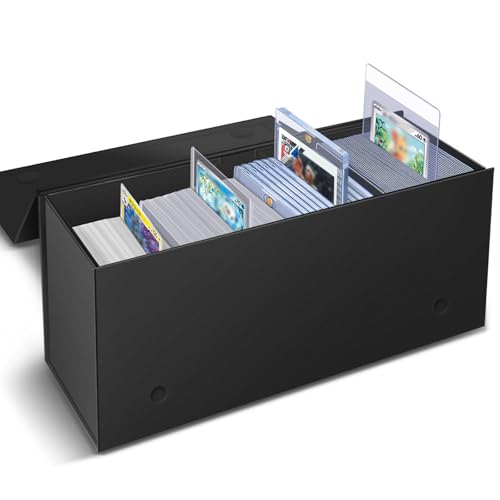 2 Pack Semi Rigid Card Holder, Magnetic and Semi Rigid Card Storage Box, Black