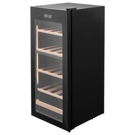 32 Bottle Wine Fridge, Freestanding Wine Cooler Refrigerator, Dual Zone Cooler, 41 F to 65 F Adjustable Temp Mini Cellar, Glass Door, For Home Office Bar, Red White Champagne or Sparkling Wines