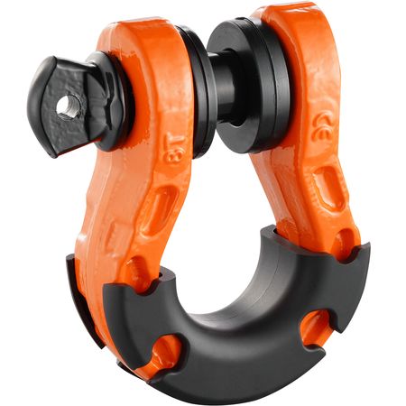 3/4" D-Ring Shackle, 2 Pack Alloy Steel Shackles 66139 lbs (30 Ton) Break Strength with 7/8" Screw Pin, Isolators & Washers, Heavy Duty Off Road Vehicle Recovery Shackle for Jeep Truck, Orange