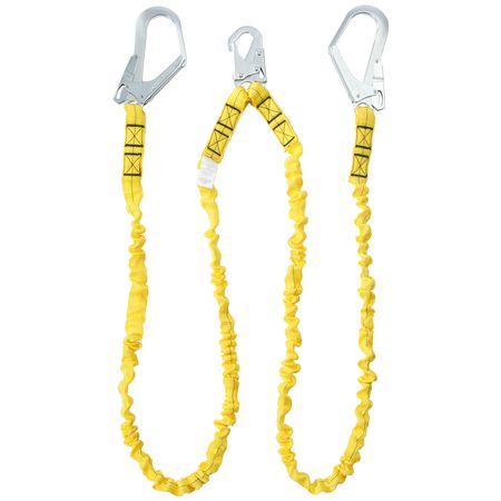 38mm Safety Lanyard, 6ft(1.83m) Fall Protection Lanyard with 2 Alloy Steel Snap Hooks, Retractable Safety Belt for Outdoor/Indoor Tree Climbing, 38KN Breaking Tension Lanyard, Yellow