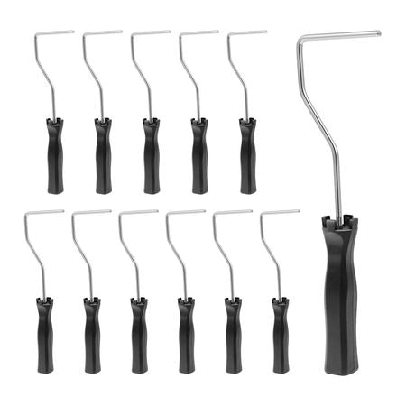 4 Inch Paint Roller Frame, Paint Handles Fits 4 in Mini Roller, Painting Supplies for Wall House Homes, Lightweight Mini Rollers Tools for Ceiling Small Areas Edges and Corners, 12 Pack, Black