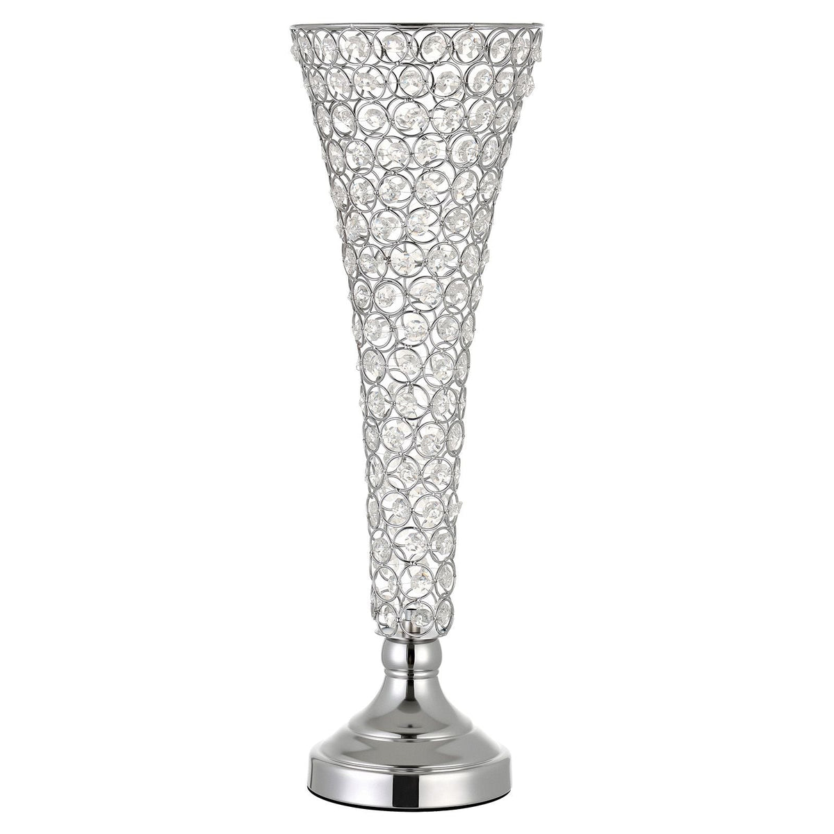 4 PCS Crystal Wedding Flower Vase, 20 in Tall Flower Table Centerpieces, Crystal Cylinder Banquet Vases Easy Installation, Versatile Arrangement Stand for Party Events Room Home Decor, Silver
