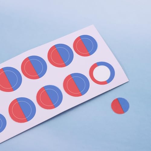 Pack of 3 Faucet Sticker Round Diameter 1cm/8mm/3mm Triangular 5x32mm Suitable for Faucets Home Bathroom Kitchen Hotel Self Stick Hot/Cold Water Label Red and Blue