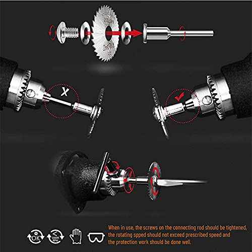 Cutting Wheel Set for Drills Rotary Tool, 8Pcs HSS Rotary Drill Saw Blades Steel Saw Disc Wheel Cutting Blades with 1/8" Straight Shank Mandrel, one Screwdriver(Power Tools are not Included)