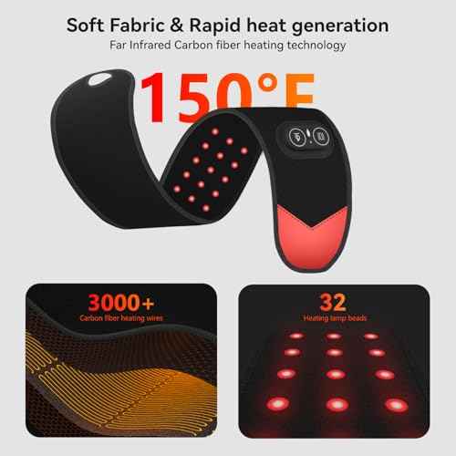 Yabuu Cordless Wrist Hand Heating Pad Massage for Carpal Tunnel With 3000mAh Battery,Hand Arthritis,Wrist Pain Relief,Heat Wrap Pad,Vibration and Adjustable Heat Settings Hot Therapy Gifts for Mom/Dad