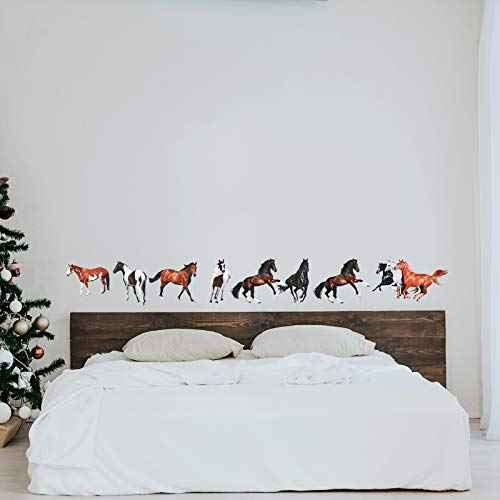 30 Pieces Horse Wall Decals Wild Horse Decor Stickers Wall Decals for Decoration, 11.8 by 7.8 Inch