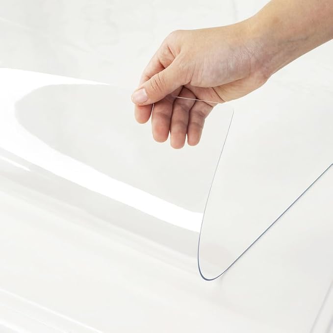 Warmstar Clear Table Cover Protector 34 x 96 Inch,1.5mm Thick Plastic Table Cover Rectangle,PVC Clear Table Protector,Desk Protector Mat for Kitchen, Dresser, Writing Desk,Dining Room Table