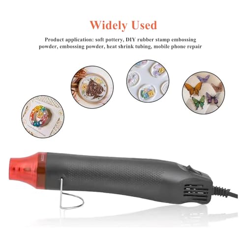 Mini Heat Gun 300W Portable Handheld Heat Gun Dual-Temperature Hot Air Gun for Removing Epoxy Cup Painting Resin Air Bubbles, Drying Crafts & Shrink Wrap Paint