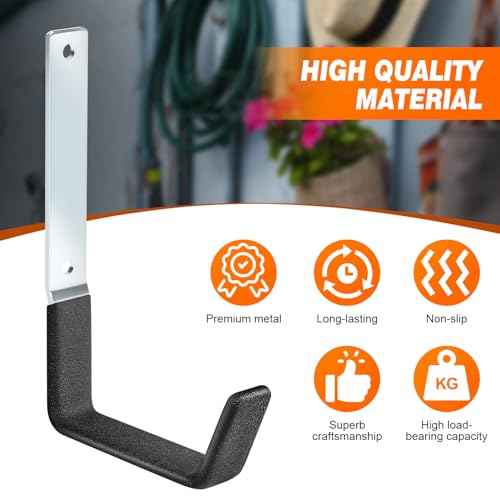 Garage Hooks Heavy Duty Bike Hooks for Garage Set of 8 Tool Organizers and Storage Wall Mount Storage Tool Holder Hanger for Garden Shed Shop Ladder