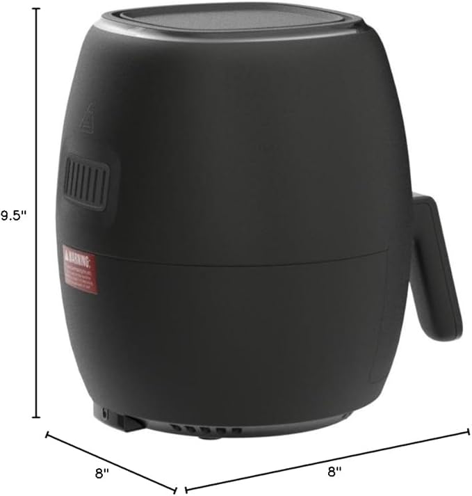 Chefman Digital 3.6 Quart Touch Screen Air Fryer Oven w/Space Saving Flat Basket, Healthy Oil-Free Airfryer w/ 60 Minute Timer & Auto Shutoff, Dishwasher Safe Parts, BPA-Free, Black