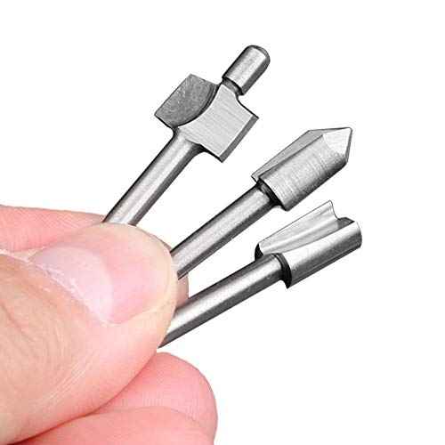 Mesee 10Pcs HSS Router Bits 1/8"(3mm) Shank Carbide Engraving Bit Set Fit Rotary Tool Tools for DIY Woodworking Edge Grooving Carving Milling Trimming