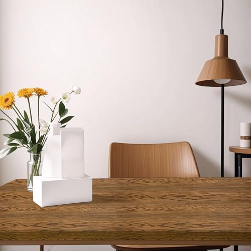 Shackcom Brown Wood Grain Contact Paper Peel & Stick, 1 Roll 15.7"x118.11" Wood Grain Wallpaper, 3D Effect Waterproof & Removable for Home Bathroom Bedroom Countertops & Cabinets Wall Decor