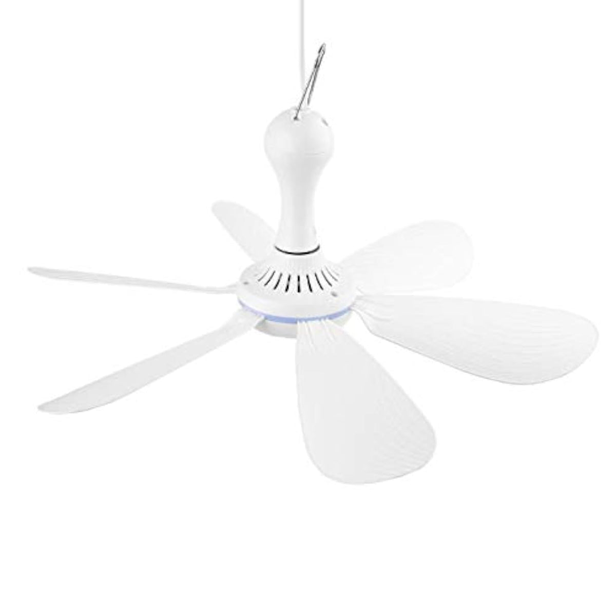VizGiz Small USB Ceiling Fan DC 5V Air Circulator Fan 6 Detachable Blades Portable Hanging Ceiling Fans for RV 5th Wheel Camper Trailer Boat Camping Tent Tarp Canopy Sun Shelter Screen House Gazebo