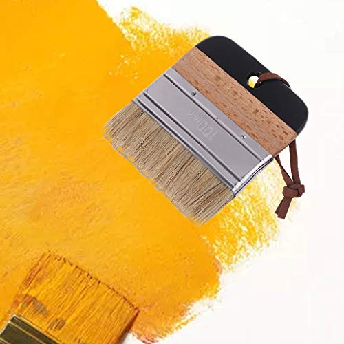 Wide Flat Chalk & Wax Finishing Brush Wood Handle Natural Bristle Brush For Hobby Paint Faux & Wax Finishing Stenciling Painting Brush Set Acrylic