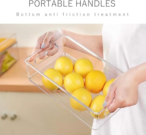 3 Pack Refrigerator Organizer Bins, 3 Sizes Stackable Clear Pantry Storage with Handles for Fridge, Freezer, Shelves, Drawer, Snack Organizer for Home & Kitchen - size: 3 Pack