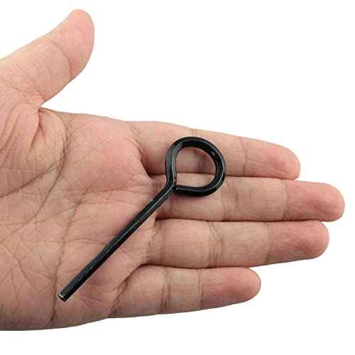 JianLing 1set Annular Allen Wrench Set Standard Dogging Key with Full Loop, Allen Wrench Door Key for Push Bar Panic Exit Devices (1pc 5/64 1pc 1/8 1pc 5/32 1pc 7/32 black circle and 1pc keychain)