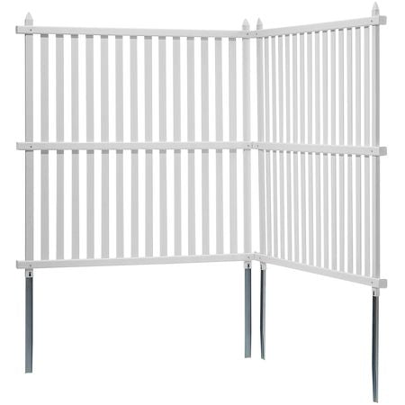 48" W x 48" H Vinyl Privacy Fence Panels, Air Conditioner Fence, Outdoor Privacy Screens for Trash Can, Pool Equipment Enclosure, Privacy Screen Kit Strip Panels (2 Panels)