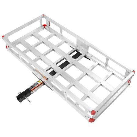49.4 x 22.4 x 7.1 in Hitch Cargo Carrier, 500lbs Loading Capacity Trailer Hitch Mounted Cargo Basket, Rust-proof Aluminum Luggage Carrier Rack Fits 2" Hitch Receiver for SUV Truck Pickup Camping