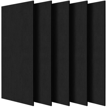 5 Pack Acoustic Panels with Self Adhesive, 47.2 x 23.6 x 0.4 inch Sound Proof Foam Panels, Polyester Fiber Soundproof Wall Panels High Density, for Home, Studio, Office, Theater, Black