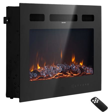 50 inch Electric Fireplace, Wall Mounted Recessed Fire Place with Remote Control, Timer, 1500W, Adjustable Flame Color Brightness, Touch Screen, Overheat Protection, for Living Room,Bedroom