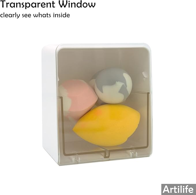 Artilife Bathroom Qtip Holder Canisters, Vanity Countertop Storage Organizer for Cotton Swabs, Rounds, Balls, 2 Pack