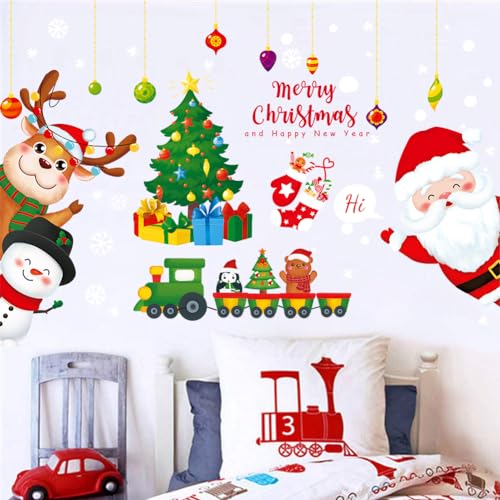 GGBOY Christmas Wall Decals, Santa Claus Christmas Wall Stickers Removable