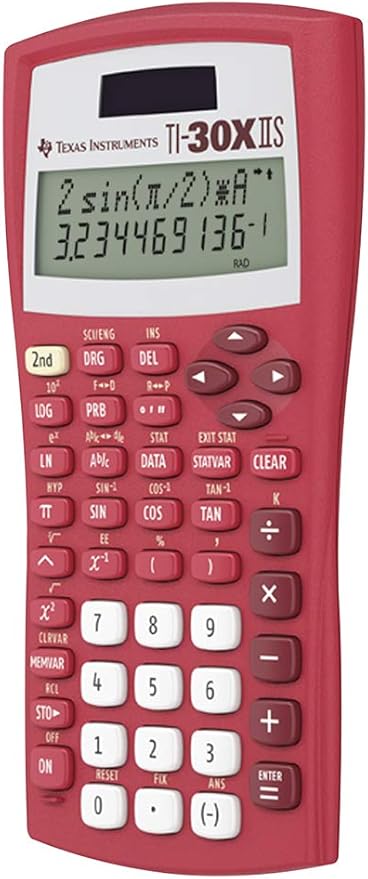 Texas Instruments TI-30XIIS Scientific Calculator, Red