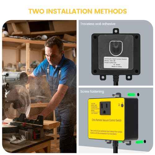 Dust Collector Remote Switch, Ortis 120V Wireless Remote Switch for Dust Collector, 328FT Wireless Range (Battery Included), Heavy Duty Design, Save Your Time and Energy, Enhance Your Work Safety