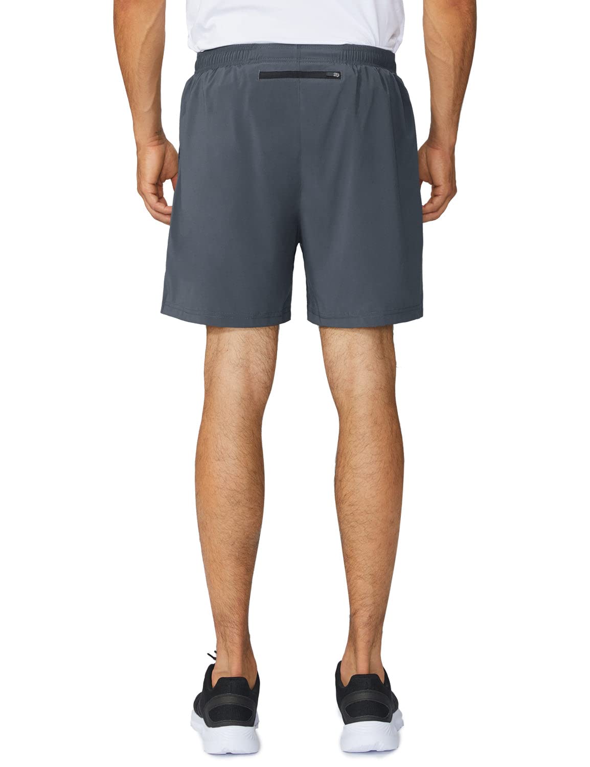 baleaf Men's 5" Running Athletic Shorts Zipper Pocket for Workout Gym Sports Lightweight Quick Dry Gray Size L