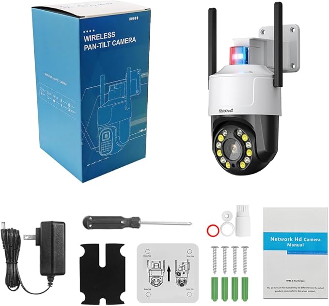 JideTech 5MP 5X Zoom Wi-Fi IP PTZ Camera,Night Vision Human Vehicle Detection AutoTracking Sound and Light Alarm,Two-Way Voice, Outdoor Wireless PTZ Camera,CamHipro