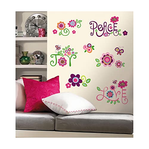 RoomMates RMK1649SCS Love, Joy, and Peace Quote Peel and Stick Wall Decals 10 inch x 18 inch