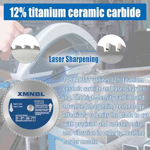 14 Inch Metal Steel Cutting Saw Blade,Replacement for Evolution 14 Inch Chop Saw Blade for Evolution S14CPS,S15CPS,S355MCS,S355CPS,S380CPS|Metal Cutting Saw,66Teeth Mild Steel Cermet Blade