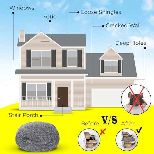 2 Pack SIMBA Steel Wool for Mice Control 3" x 12ft and Scissors & Gloves, Hole and Gap Filler, Protect Home, Garage, Pipeline, Vent, 2pc 3x12ft+Sci+Glo