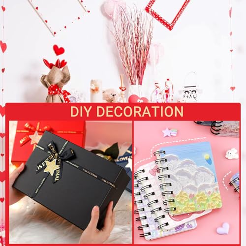 Heart Shaped Wall Decals 97Red Love Stickers-4Sheet Art Decor Window Cling Removable Murals for Kid's Room Living Room Bedroom Wedding Party Valentine's Day Decoration