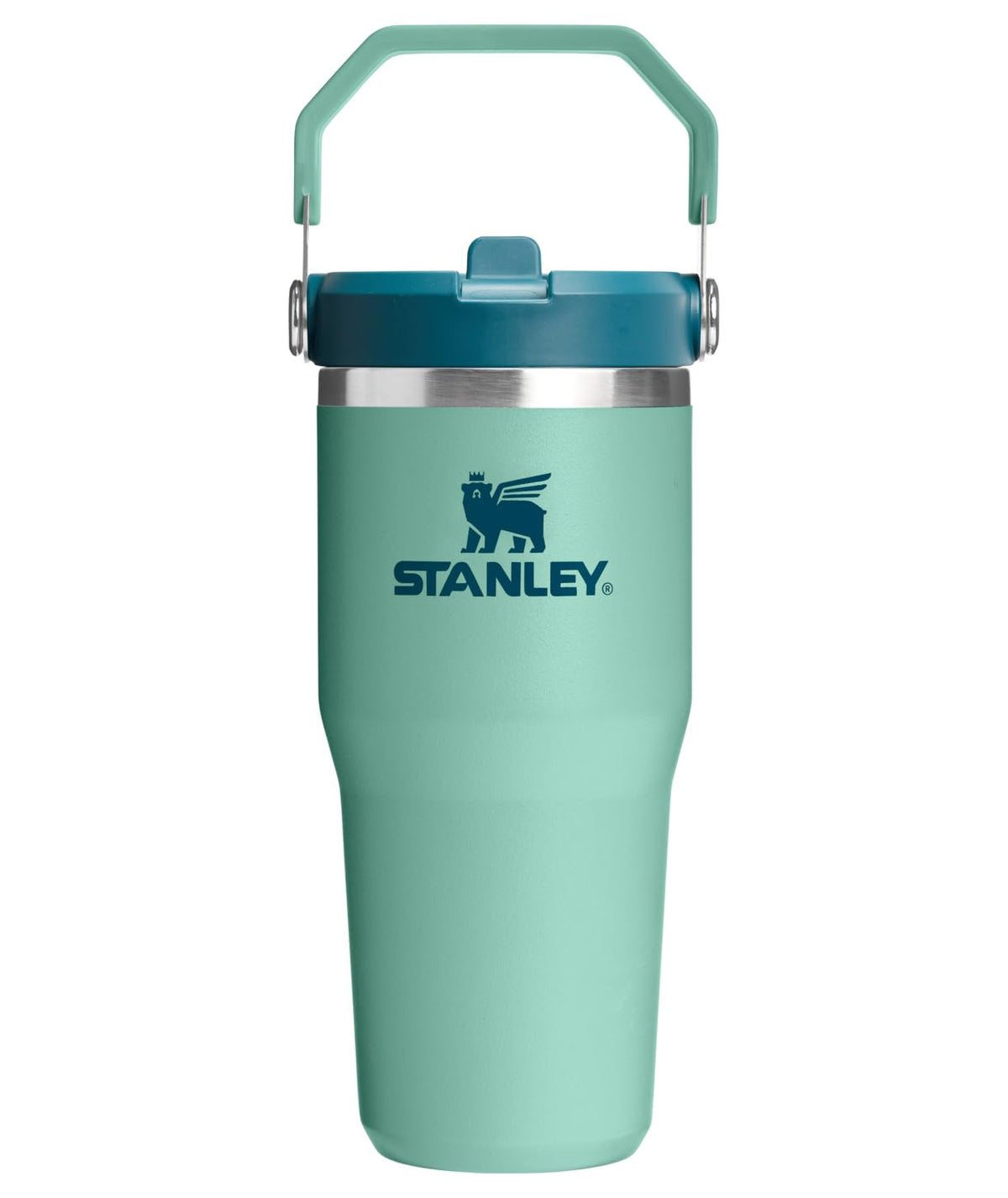 STANLEY IceFlow 2.0 Flip Straw Tumbler with Handle 14 oz | Twist On Lid and Flip Up Straw | Leakproof Water Bottle | Insulated Stainless Steel | BPA-Free | Spring Green