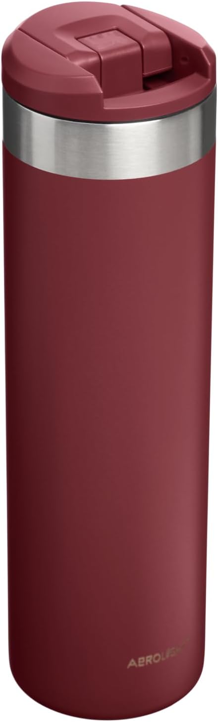 Stanley AeroLight Transit Bottle 20 oz | Locking Drink Through Lid | Leak Resistant Water Bottle or Coffee Travel Mug | Lightweight Insulated Stainless Steel | BPA-Free | Cranberry